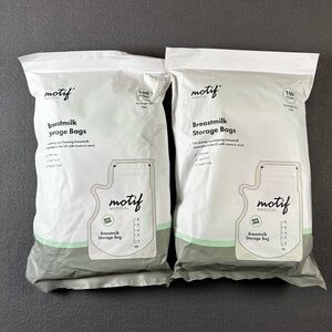 Motif Medical Breast Milk Storage Bags 6oz Single Use 100 count Lot of 2\200